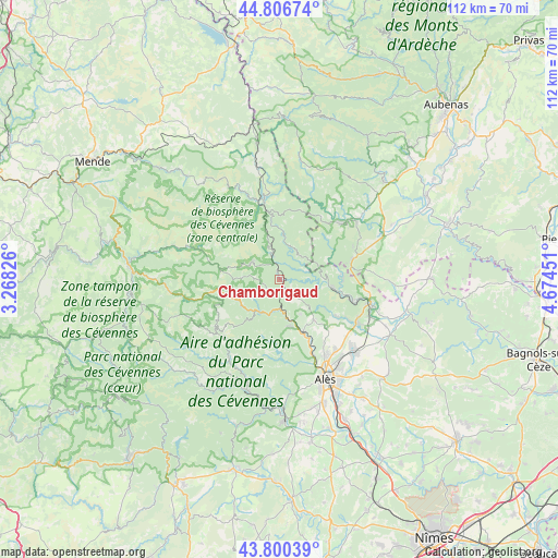 Chamborigaud on map