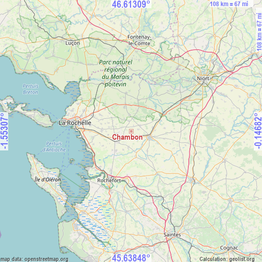 Chambon on map