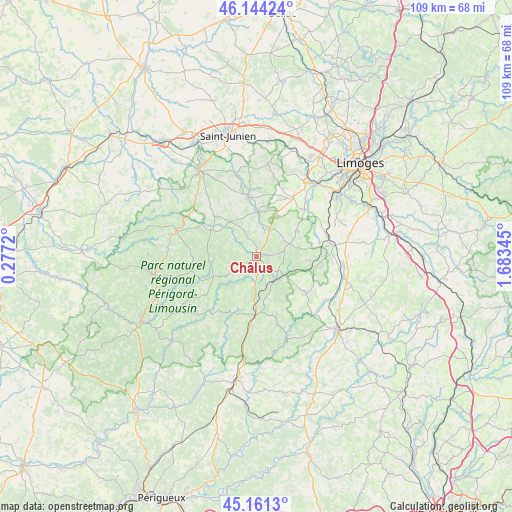 Châlus on map