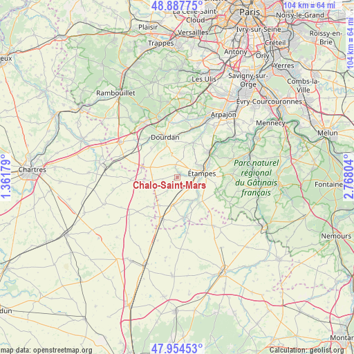 Chalo-Saint-Mars on map