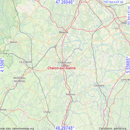 Chalon-sur-Saône on map