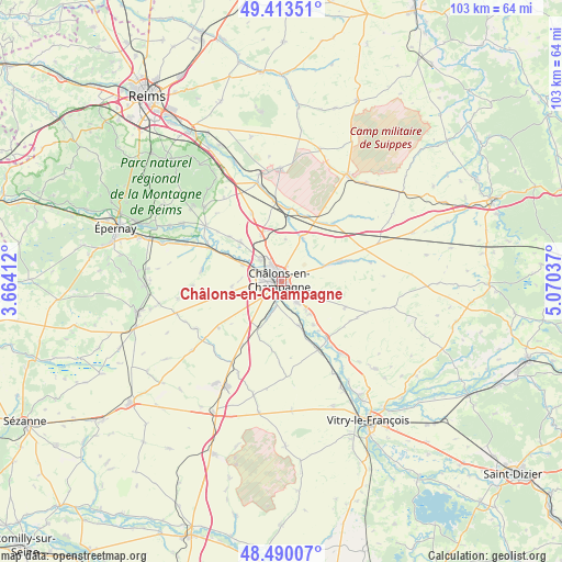 Châlons-en-Champagne on map