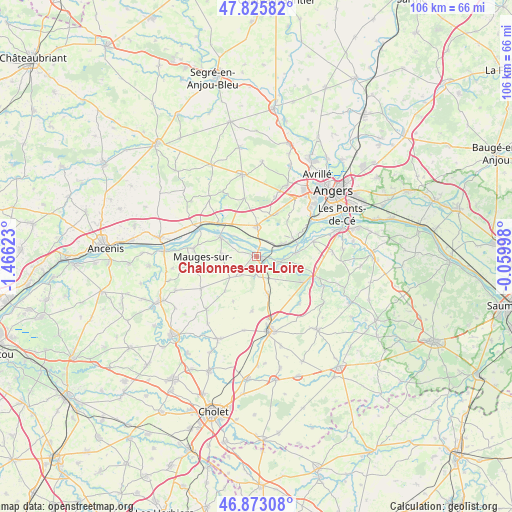 Chalonnes-sur-Loire on map