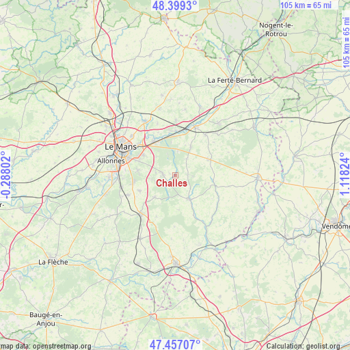 Challes on map