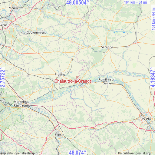 Chalautre-la-Grande on map