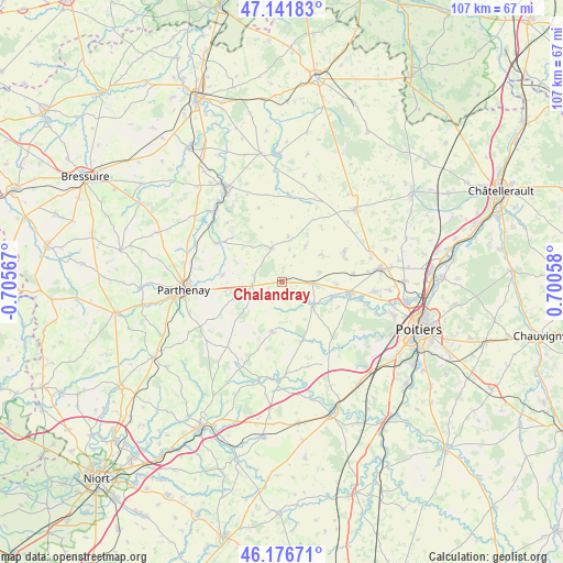 Chalandray on map