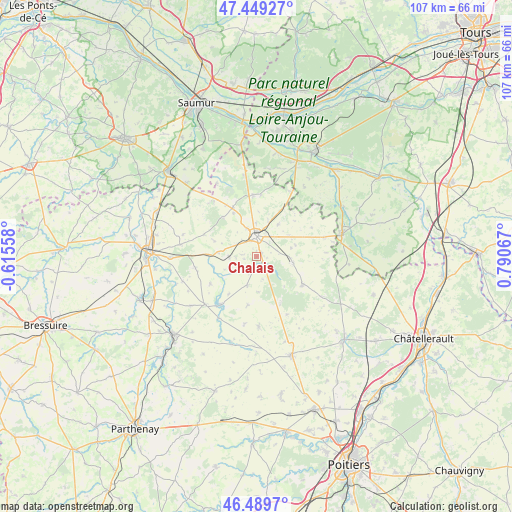Chalais on map