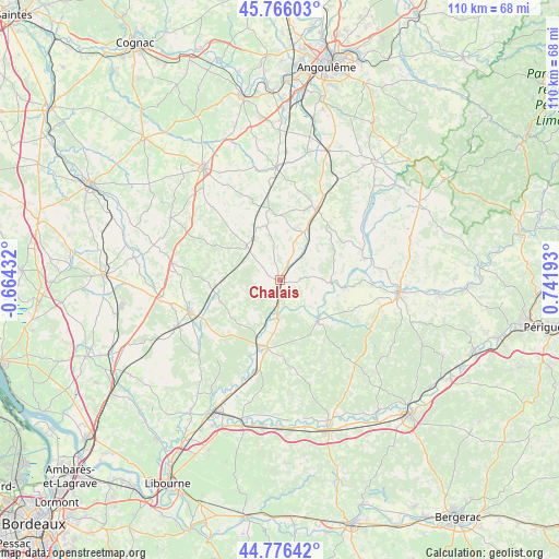 Chalais on map