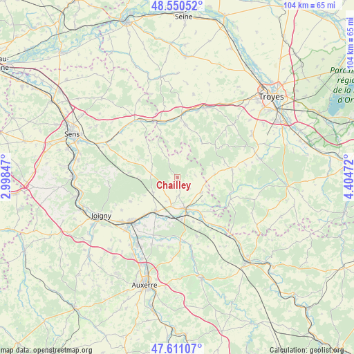 Chailley on map