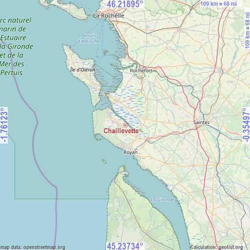 Chaillevette on map