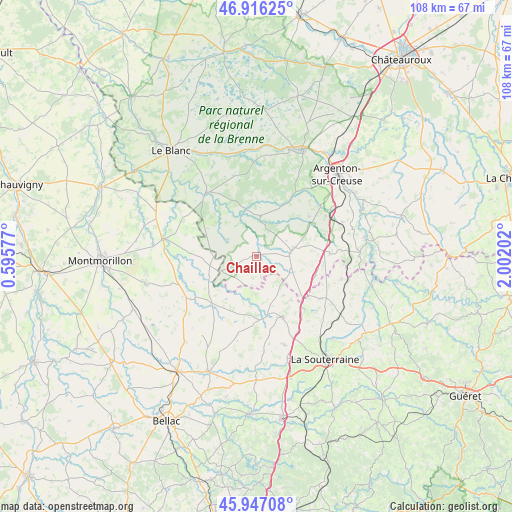 Chaillac on map