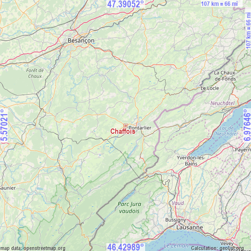 Chaffois on map