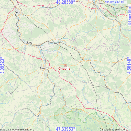 Chablis on map