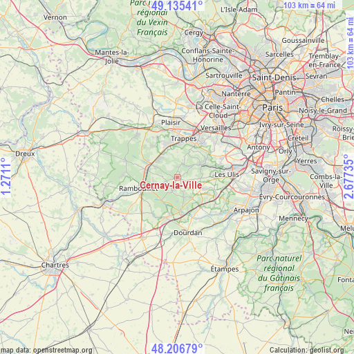 Cernay-la-Ville on map