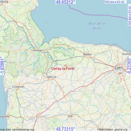 Cerisy-la-Forêt on map