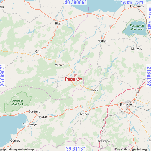 Pazarköy on map