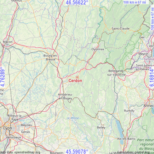 Cerdon on map