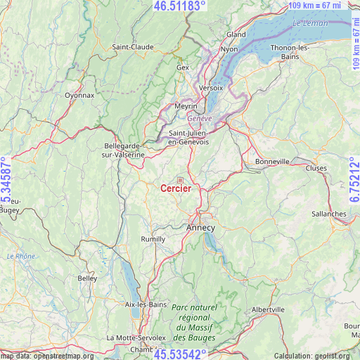 Cercier on map