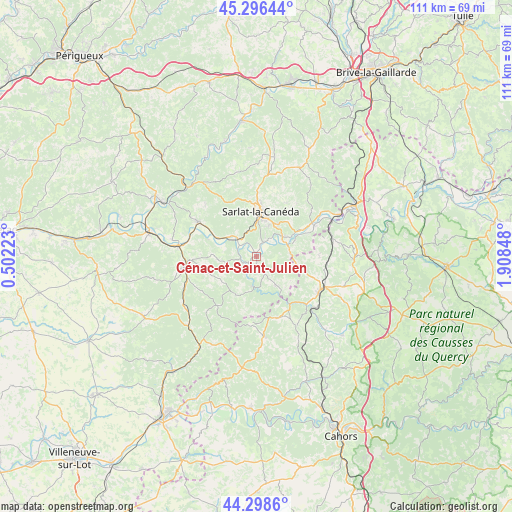 Cénac-et-Saint-Julien on map