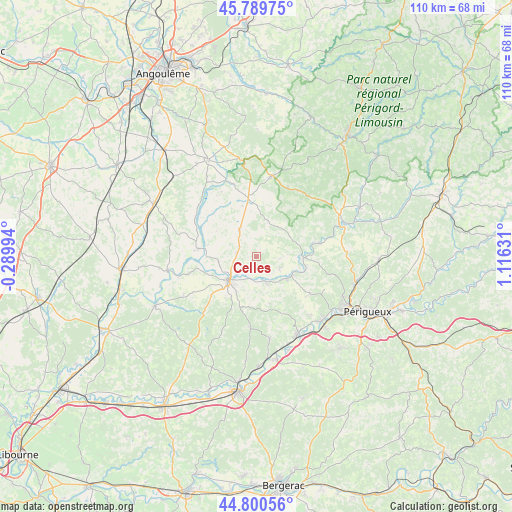 Celles on map