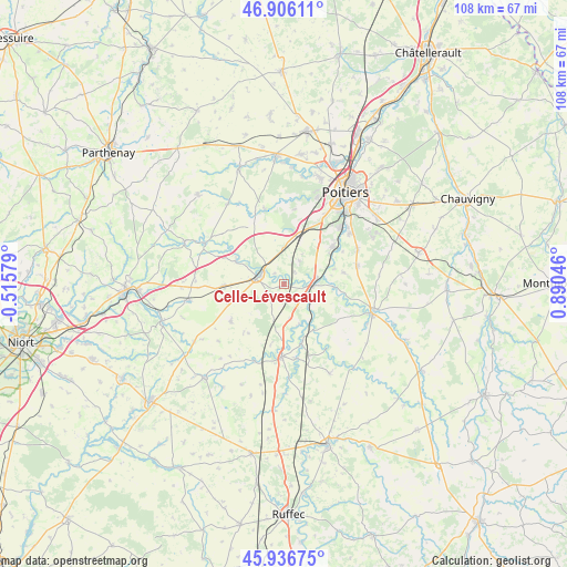 Celle-Lévescault on map