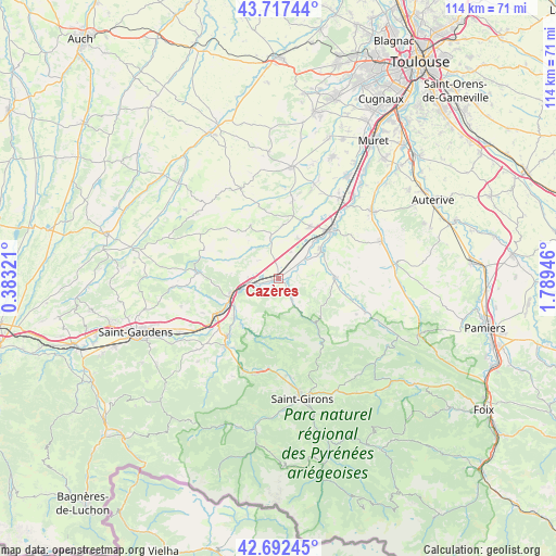 Cazères on map