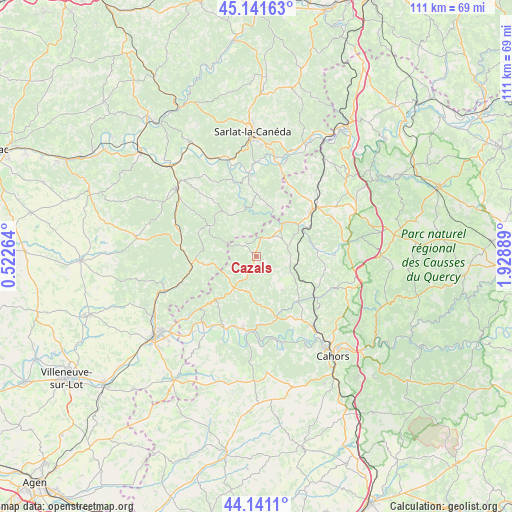 Cazals on map