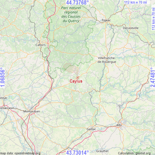 Caylus on map