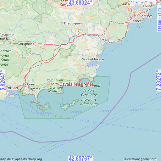 Cavalaire-sur-Mer on map