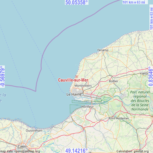 Cauville-sur-Mer on map
