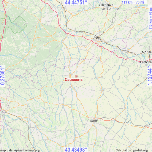 Caussens on map