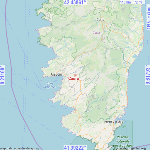 Cauro on map