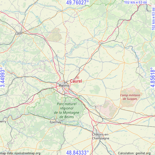 Caurel on map