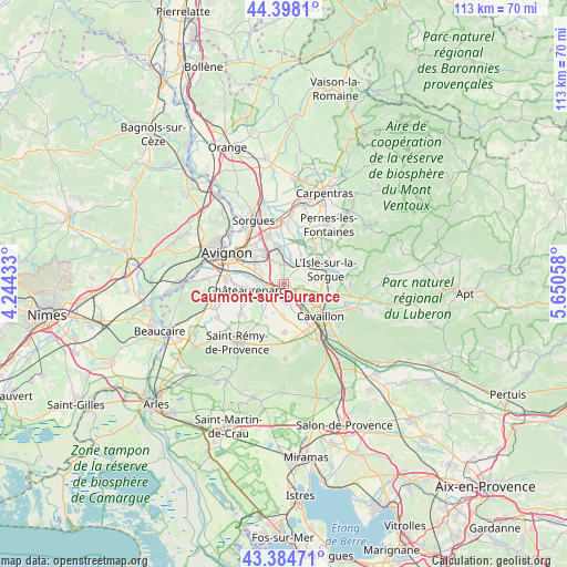 Caumont-sur-Durance on map