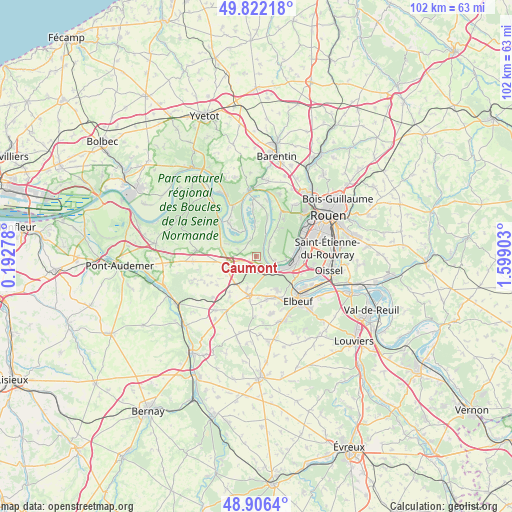 Caumont on map