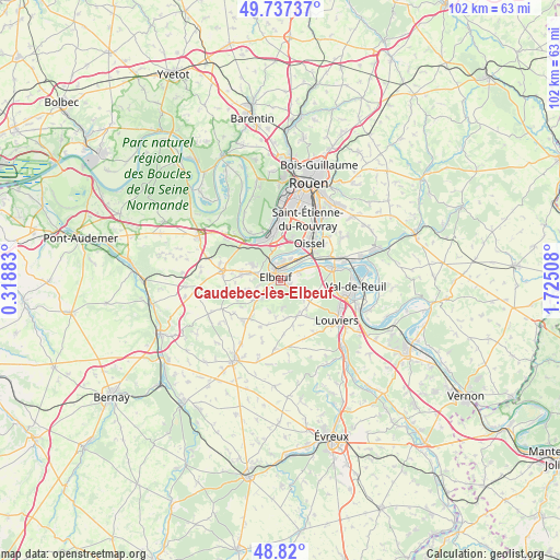 Caudebec-lès-Elbeuf on map