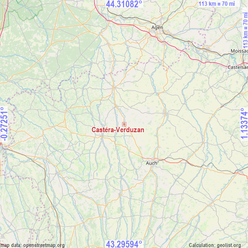 Castéra-Verduzan on map