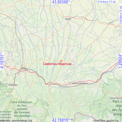 Castelnau-Magnoac on map