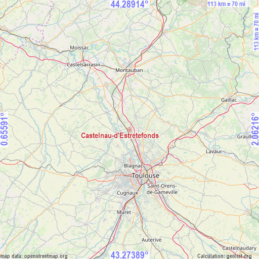 Castelnau-d'Estrétefonds on map