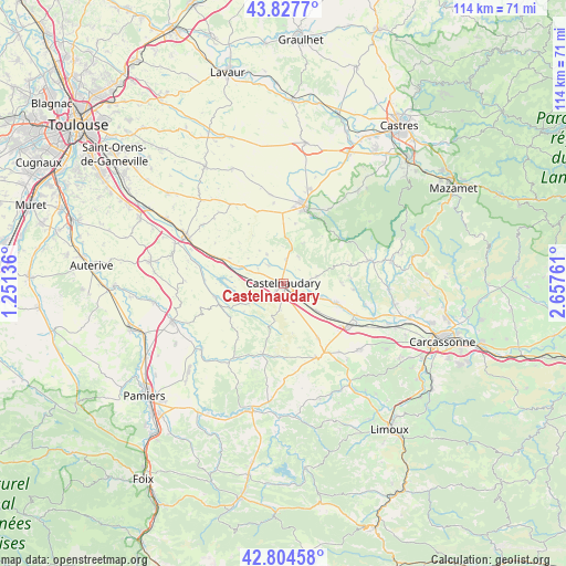 Castelnaudary on map