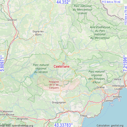 Castellane on map