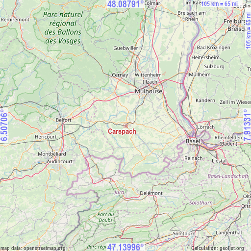 Carspach on map