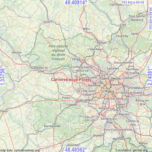 Carrières-sous-Poissy on map