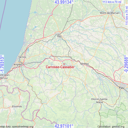 Carresse-Cassaber on map