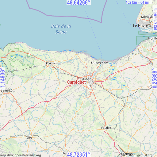 Carpiquet on map