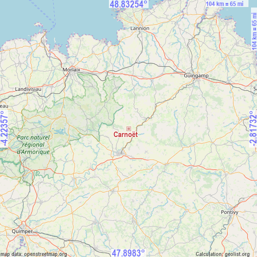 Carnoët on map