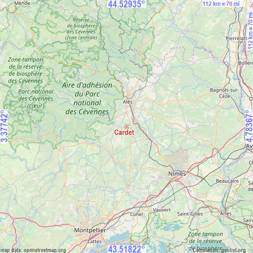 Cardet on map