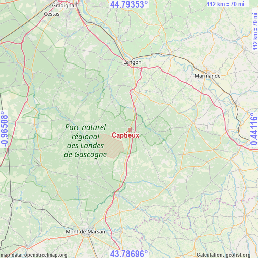 Captieux on map