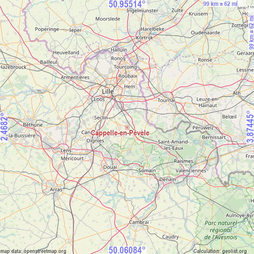 Cappelle-en-Pévèle on map