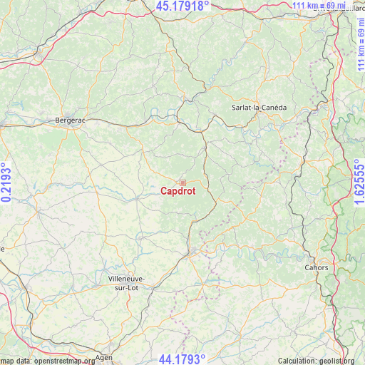 Capdrot on map